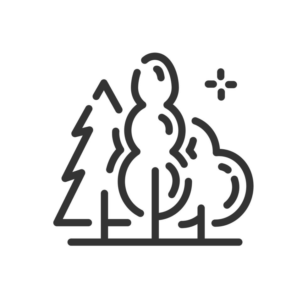 Tree icon in simple one line style vector