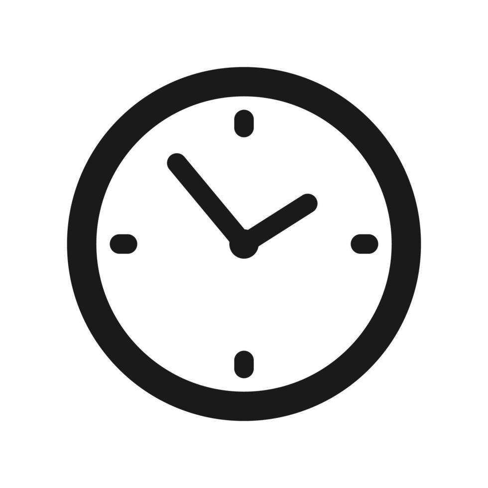 icono de reloj de estilo plano simple vector