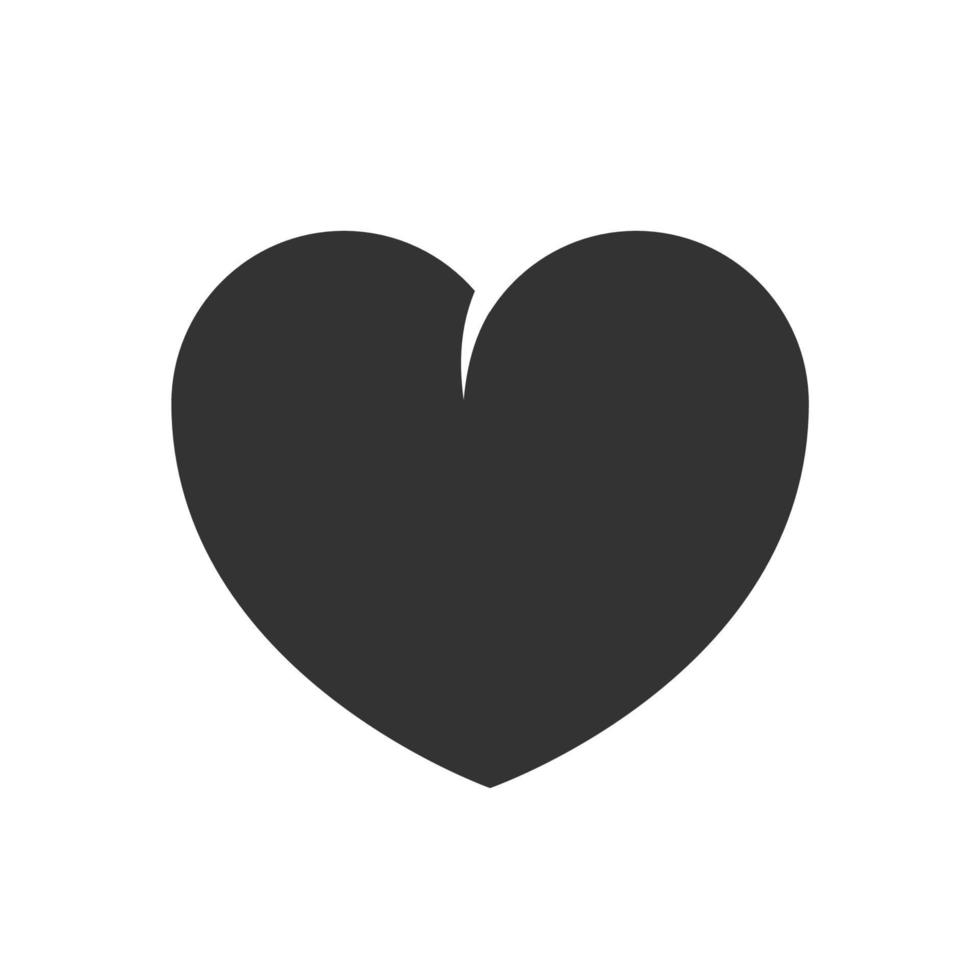 silueta de corazón en estilo simple vector