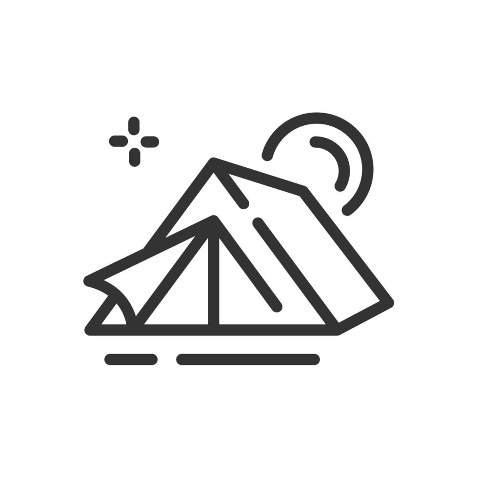 Tent icon in simple one line style vector