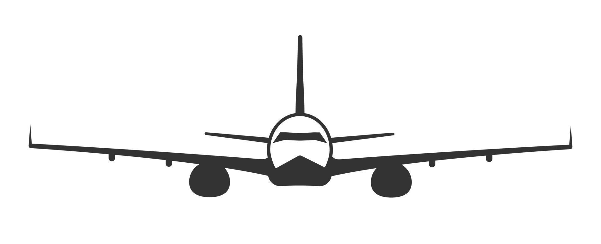 Airplane in simple style front view vector