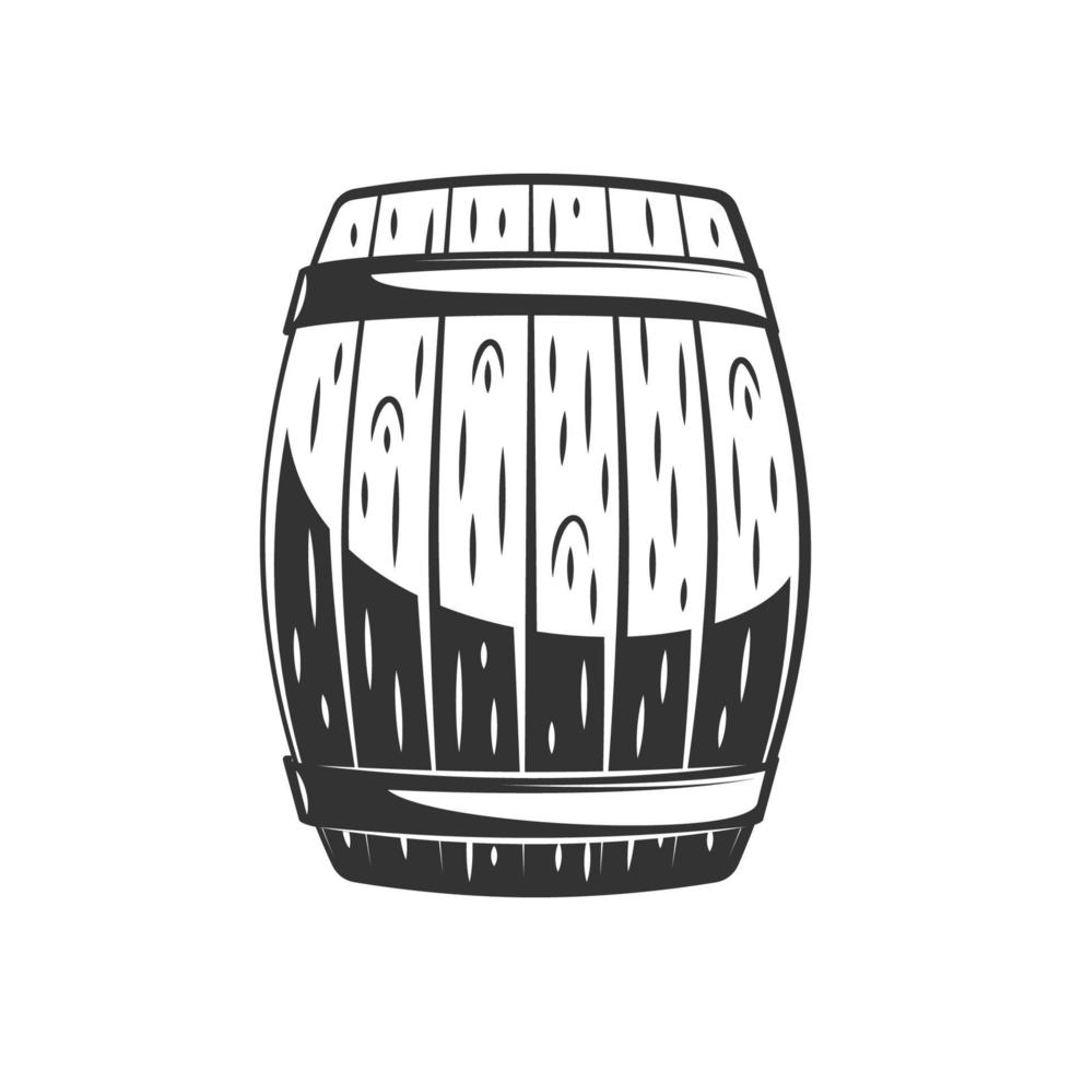 barril de madera antiguo vector