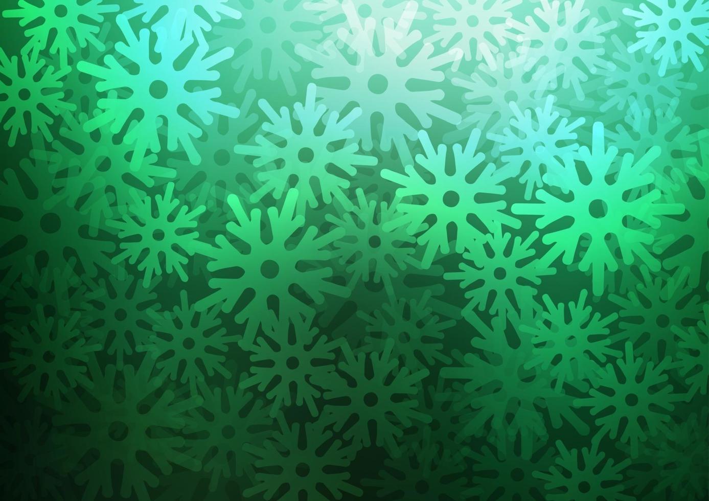 Dark Green vector texture with colored snowflakes.