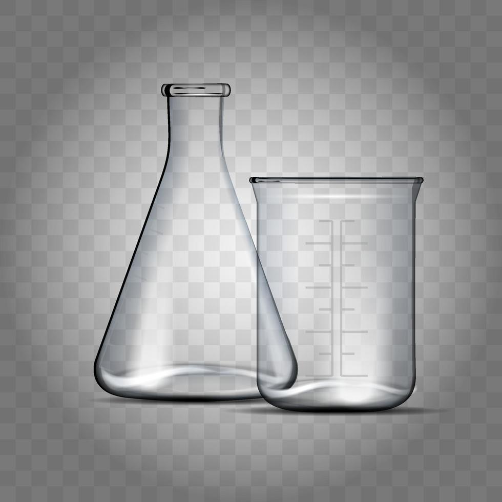 Glassware in the laboratory or beaker vector