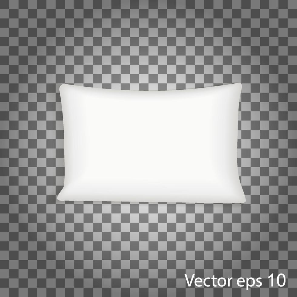 Ilustración de vector de cojín de almohada cuadrada blanca en blanco