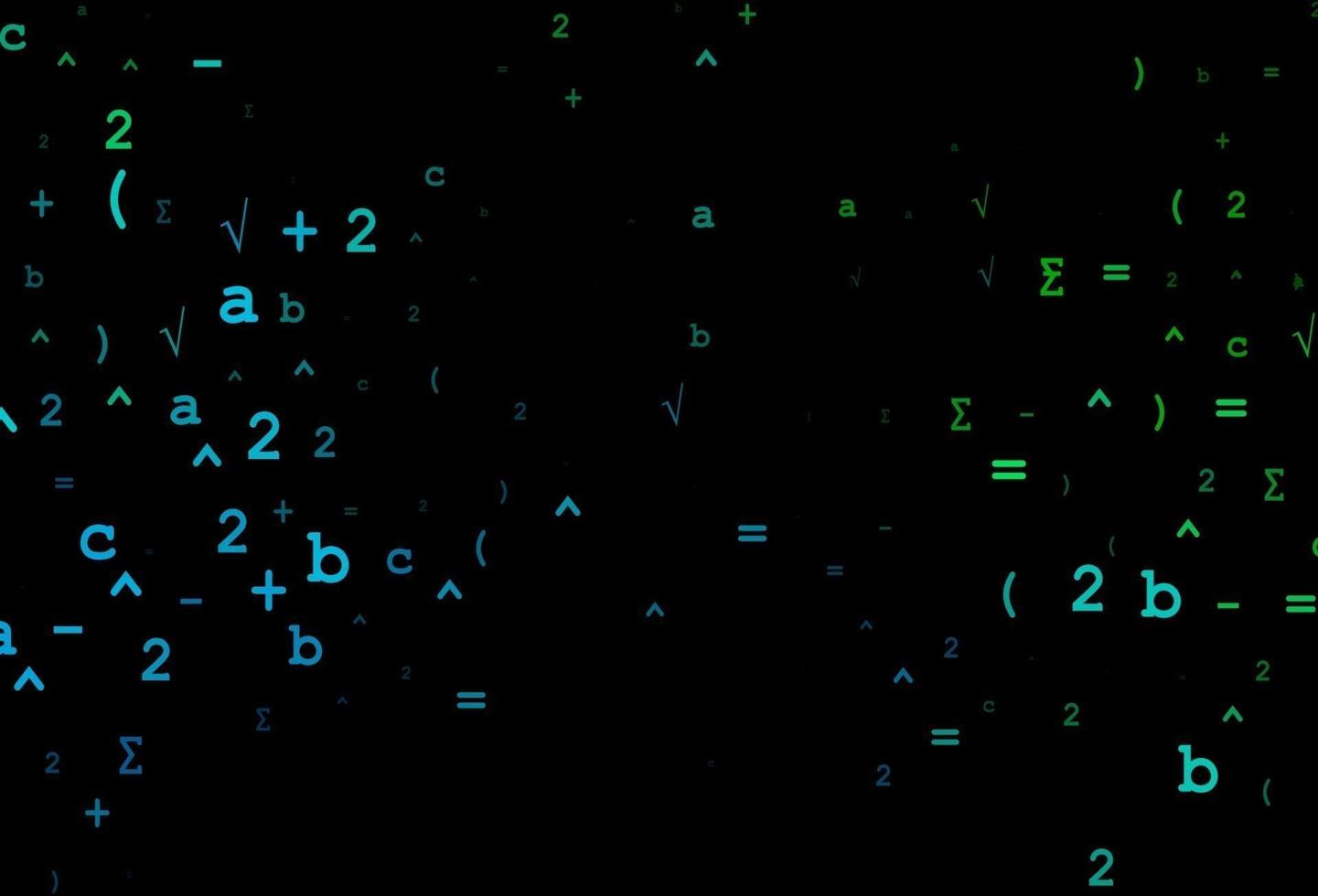 Dark Blue, Green vector cover with math elements.