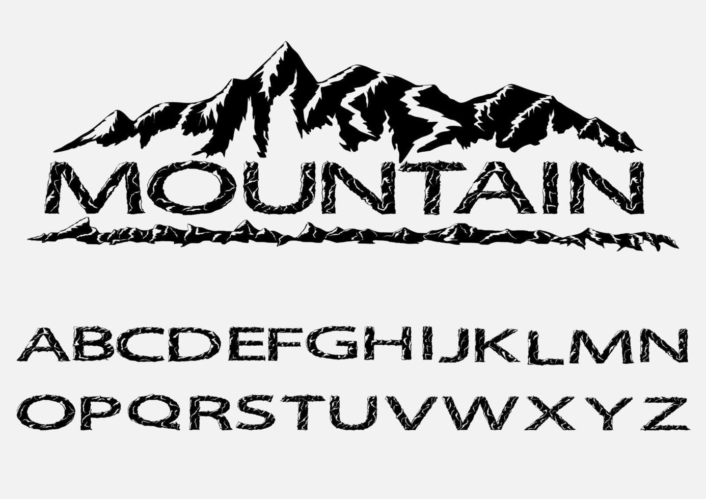 mountains silhouettes font vector