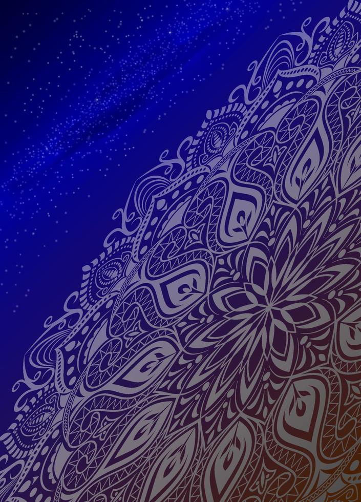 mandala sobre fondo de galaxia vector