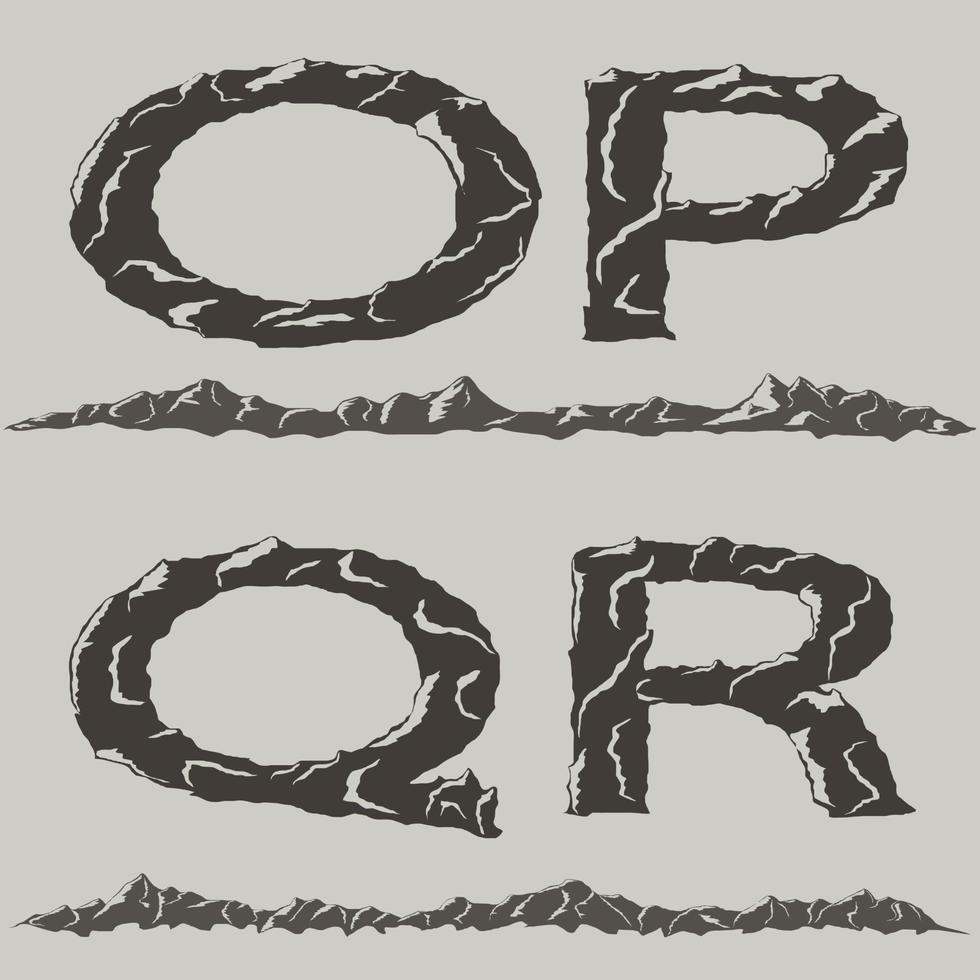 mountains silhouettes font vector