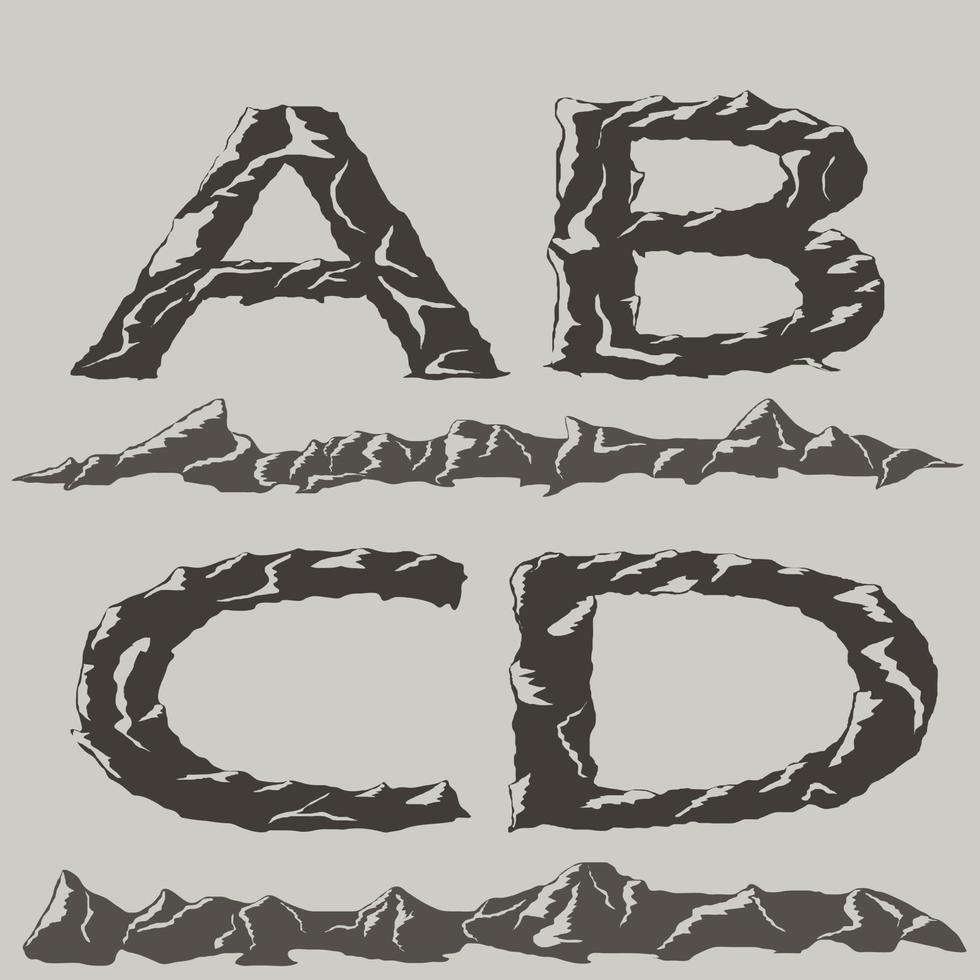 mountains silhouettes font vector