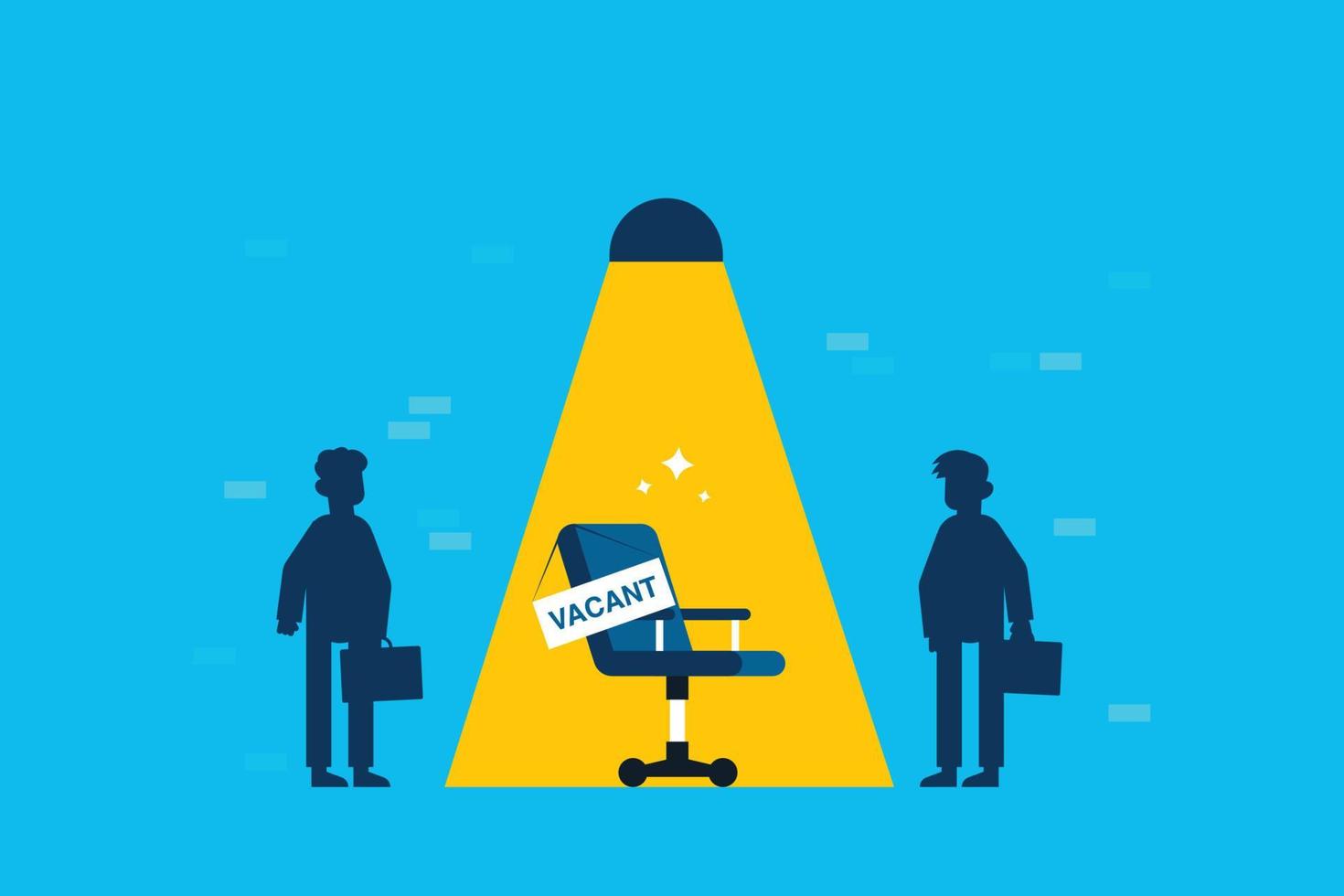 PrintOffice chair and a sign vacant. Business hiring and recruiting concept vector