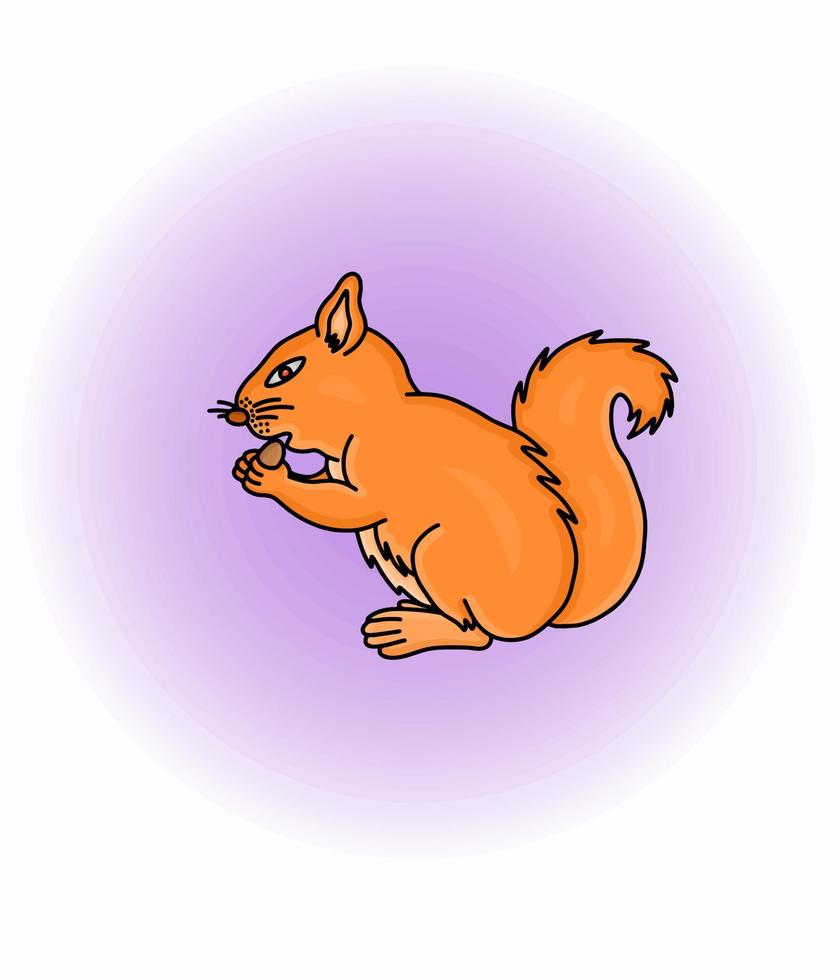 vector graphic illustration of a squirrel for design needs or products such as children's books and others. simple vector illustration.