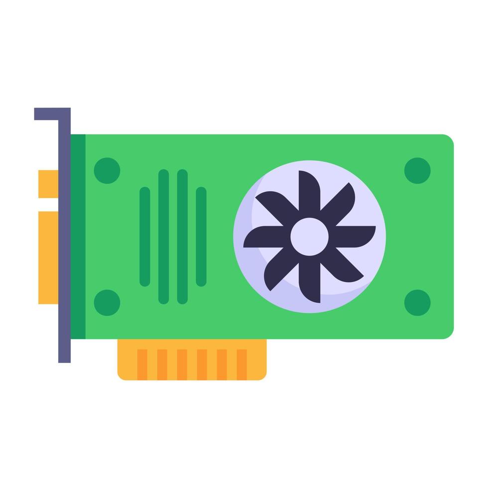 Computer hardware, flat icon of graphic card vector