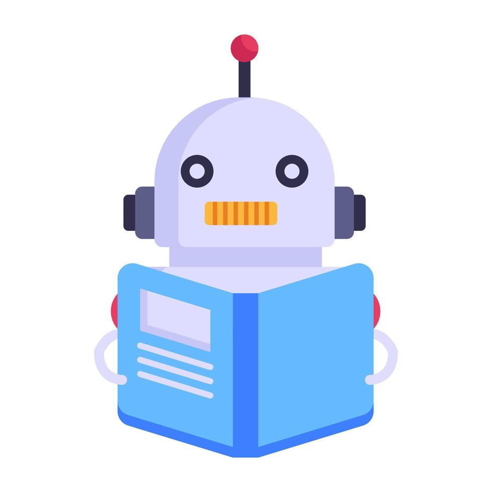 un icono plano bien diseñado de robot vector