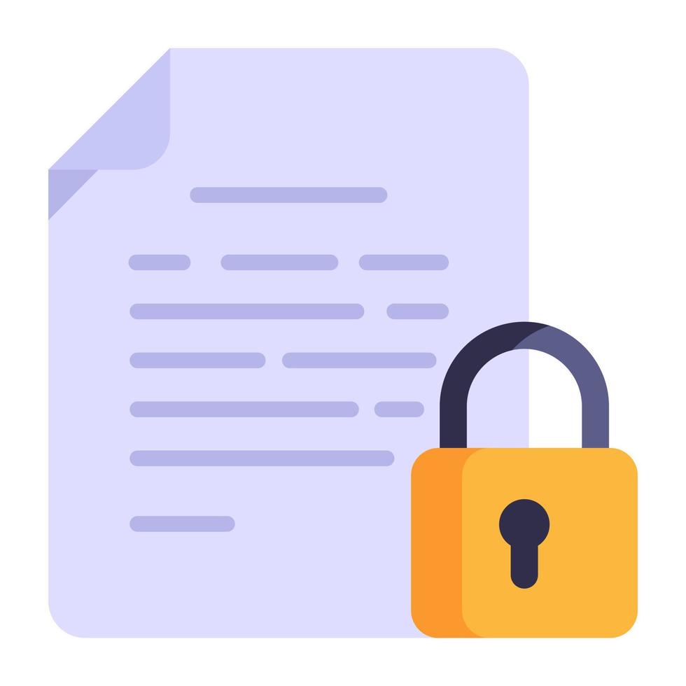 Verified shield on paper denoting a flat icon of secure contract vector