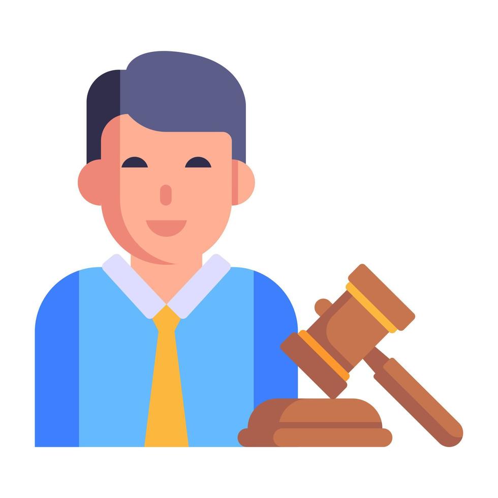 A well-designed flat icon of advocate, legal services vector