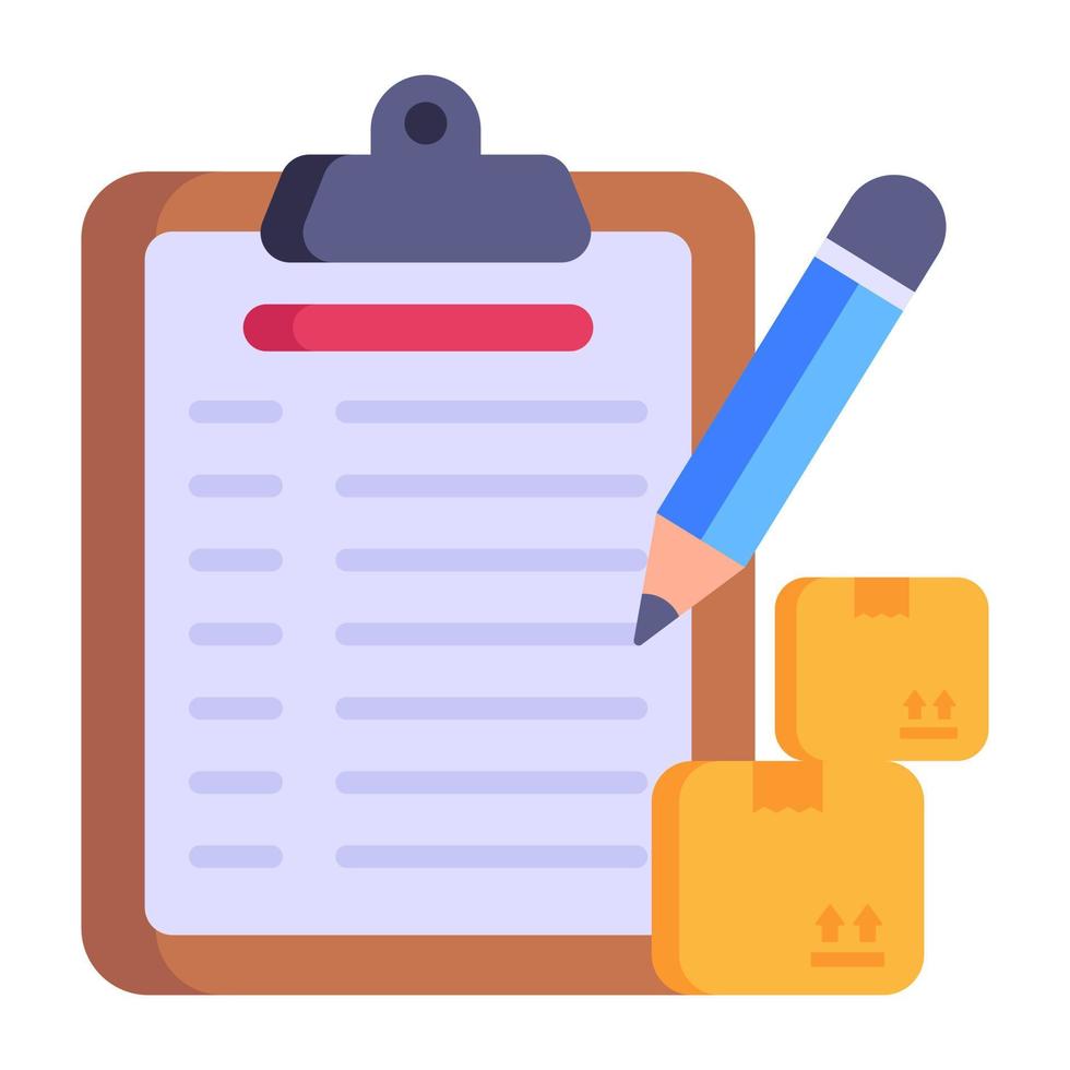 un icono de diseño plano de lista de escritura vector