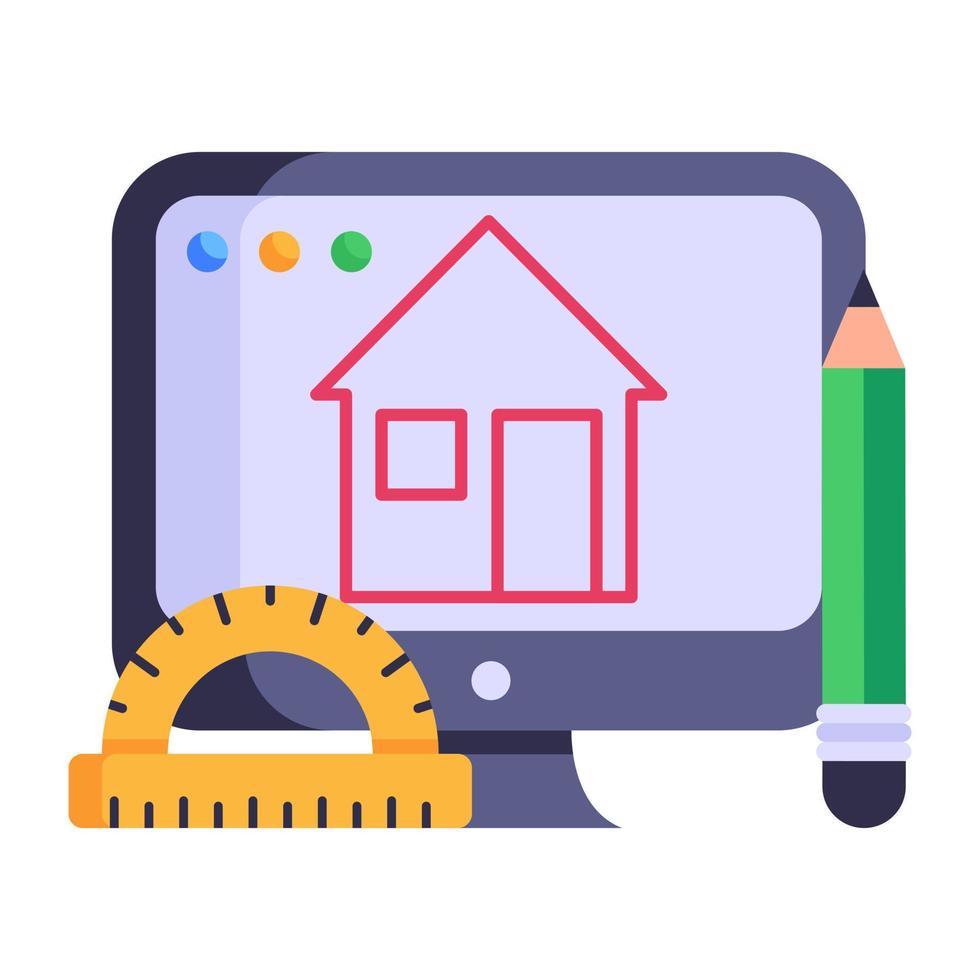 Architectural prototype, flat icon of estate design vector