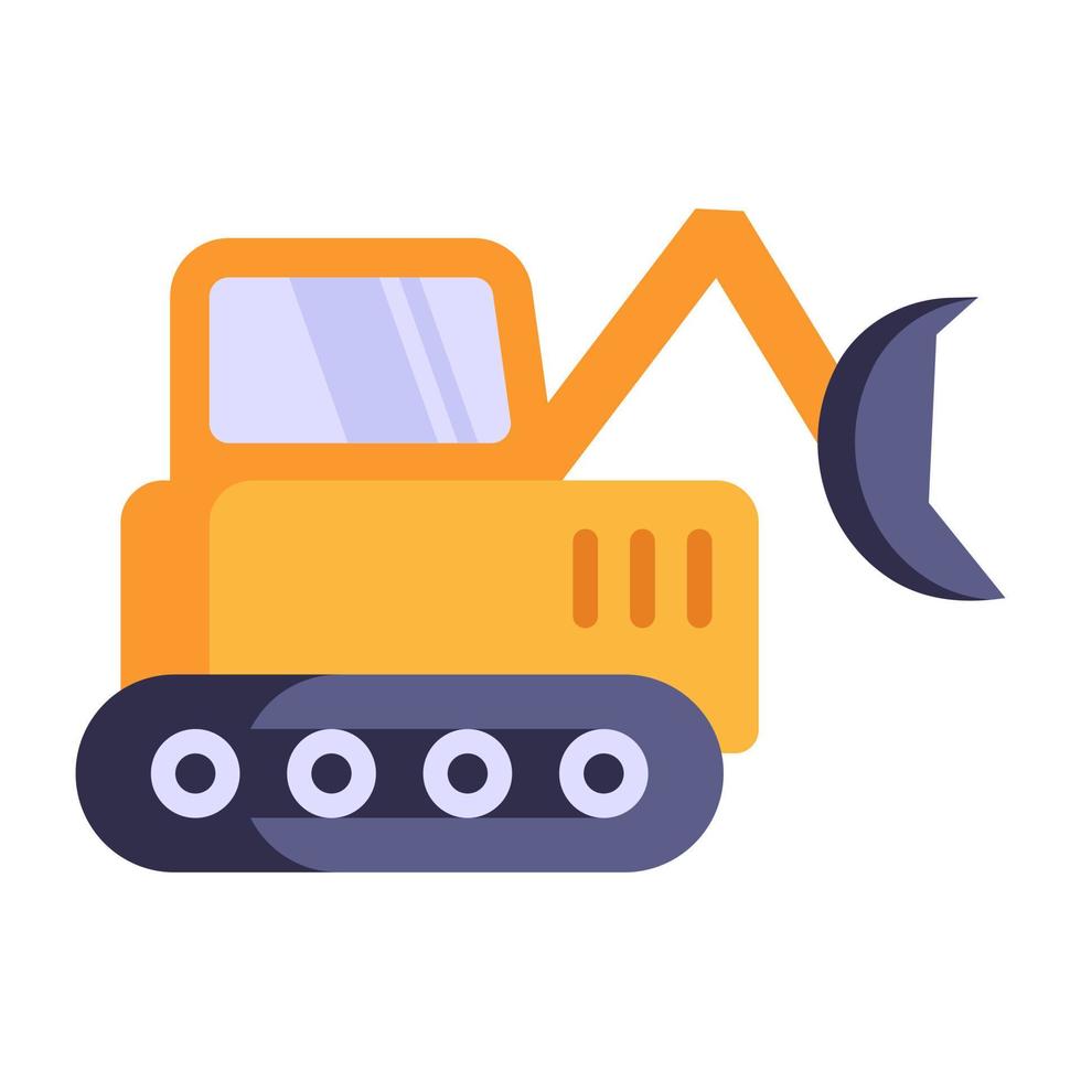 Download premium flat icon of bulldozer vector