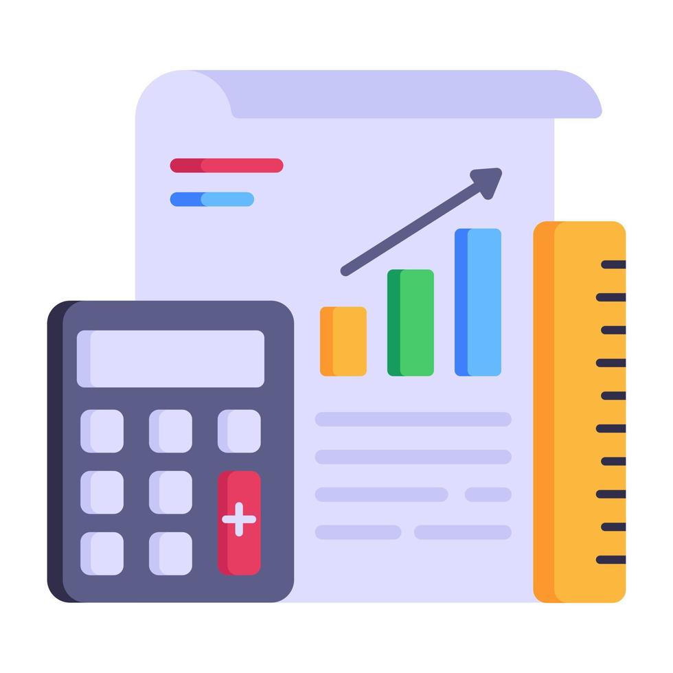 A trendy flat icon of measurement analysis vector