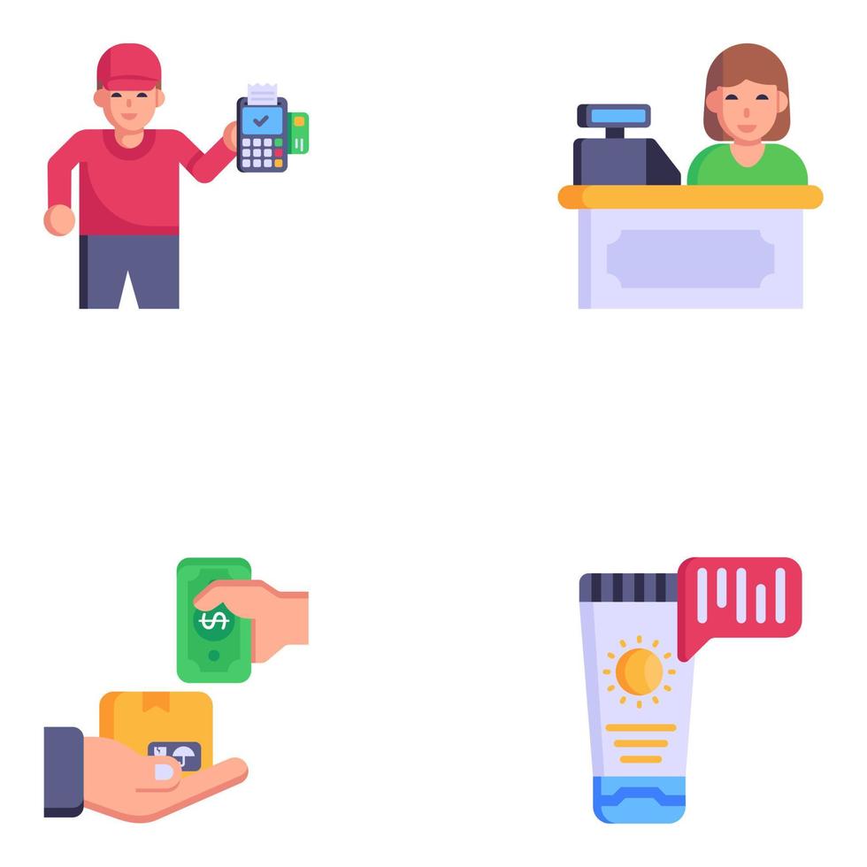 Set of Flat Icons of Shopping vector