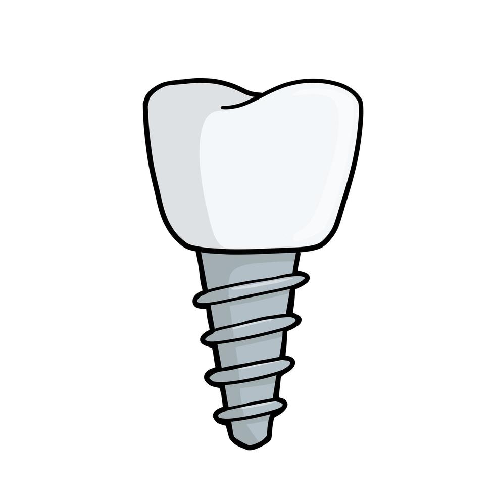 Tooth pin. White Dentist element. Dental care and implant. 6402361 Vector Art at Vecteezy