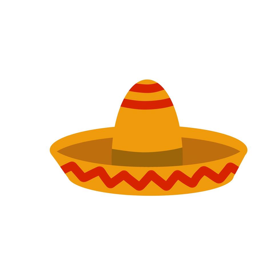 Sombrero. Wide-brimmed Mexican hat. National clothing of America. vector