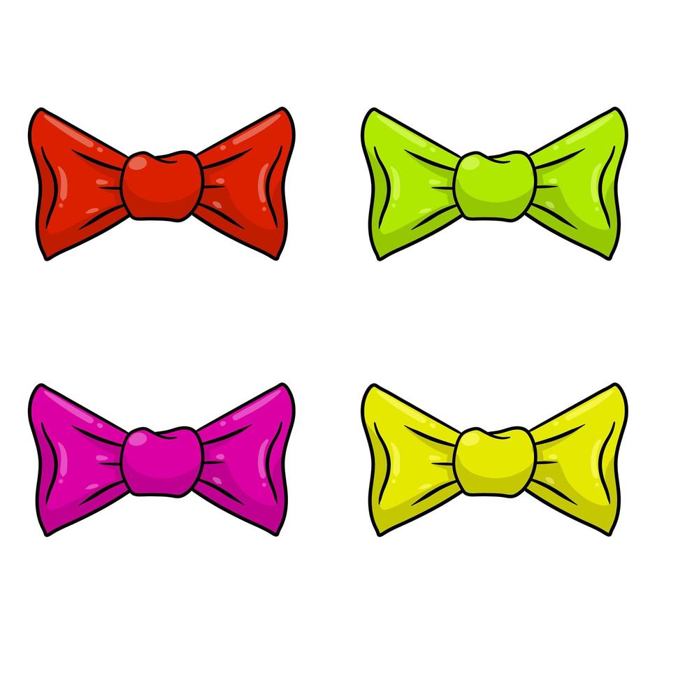 Bow. Clothing decoration and women hair accessories. vector