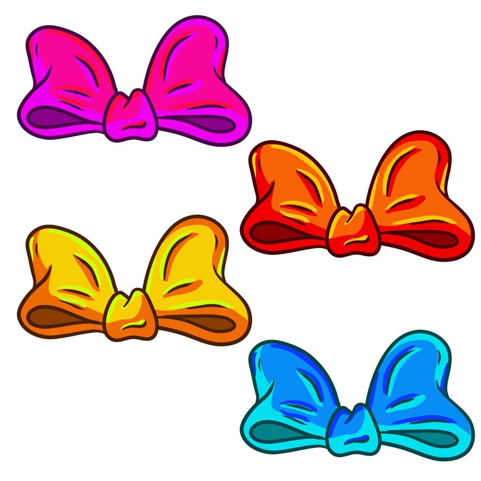 Bow. Clothing decoration and women hair accessories. vector