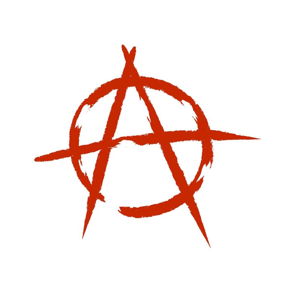 anarquía. letra a en el círculo. un símbolo de caos y rebelión. vector