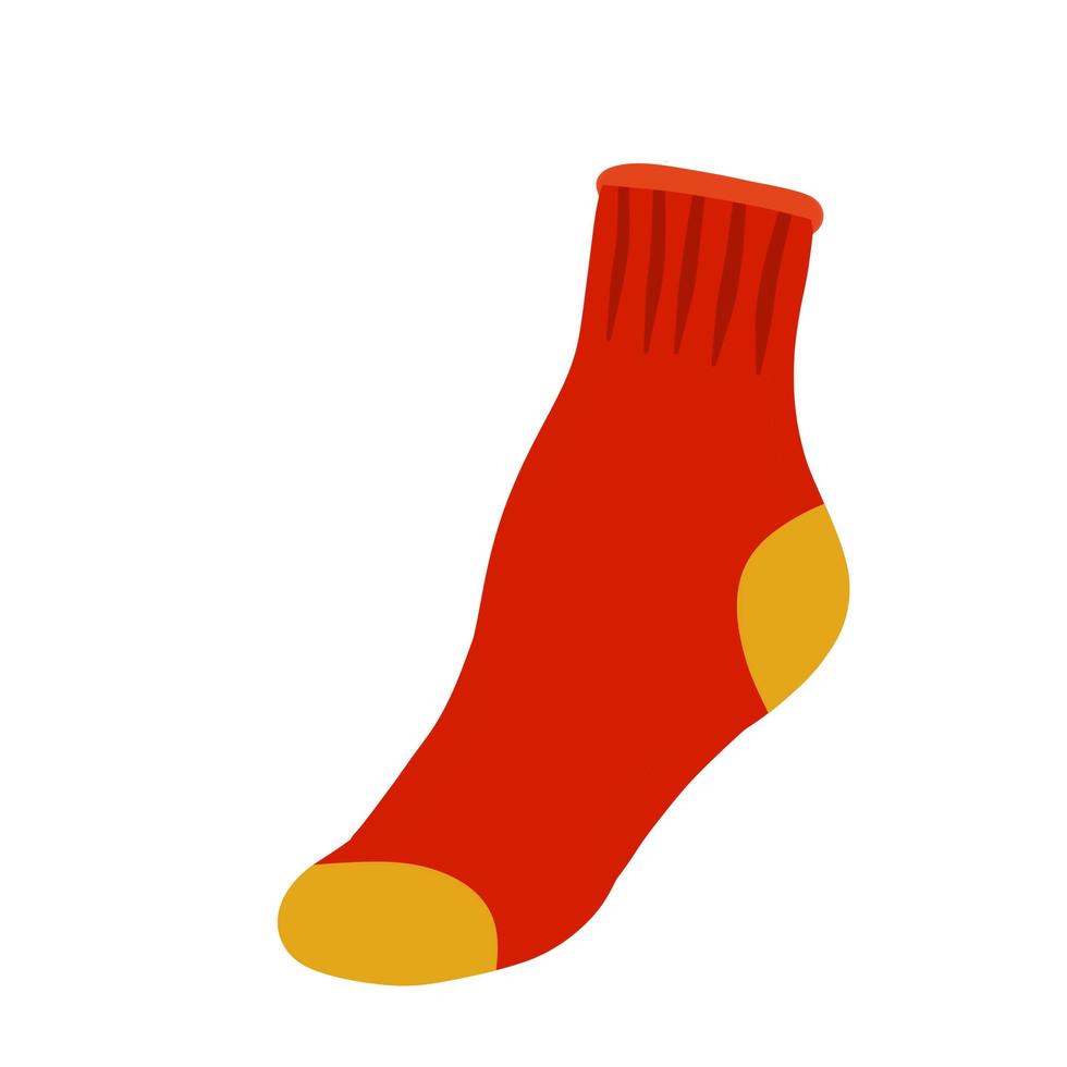 Sock. Element of children clothing for the foot. Bright color. vector