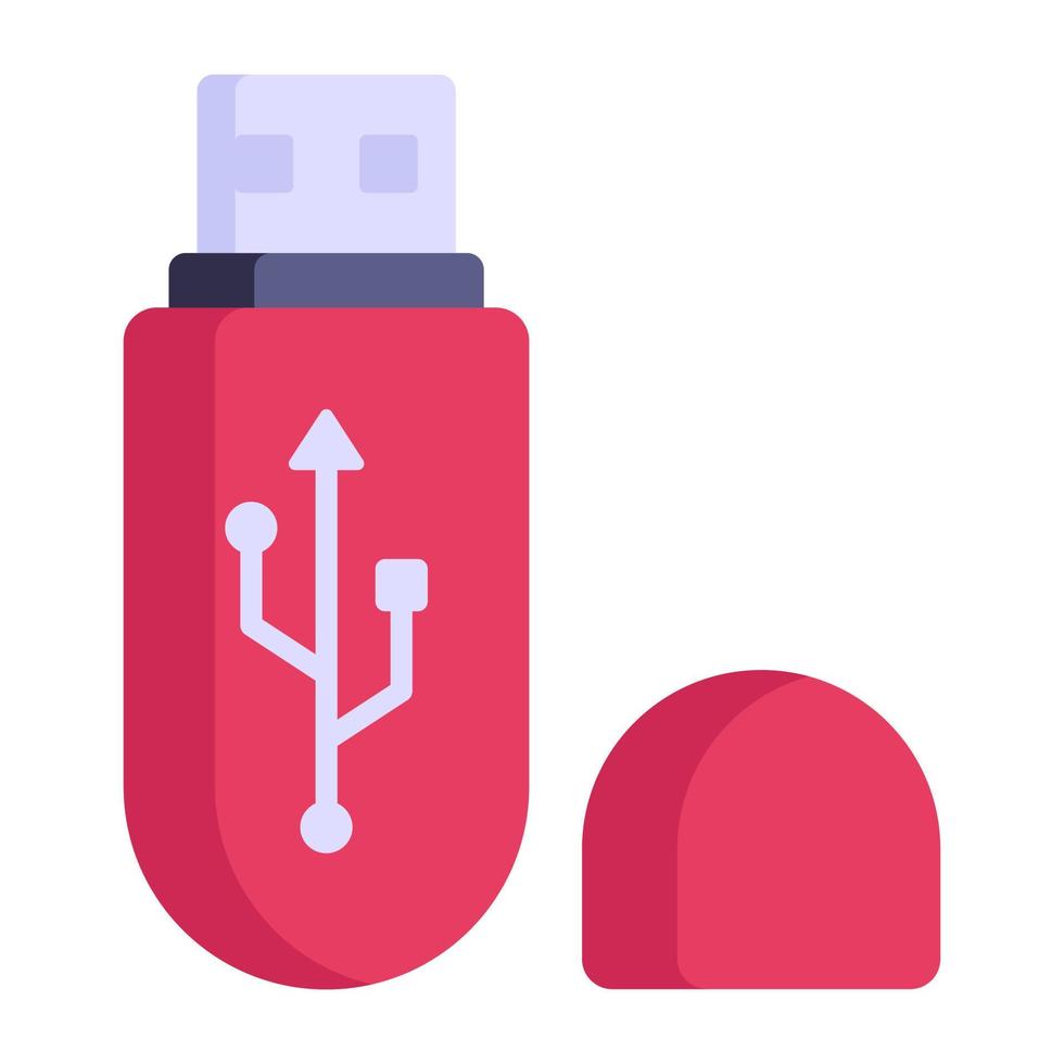 A trendy flat icon of USB, editable vector