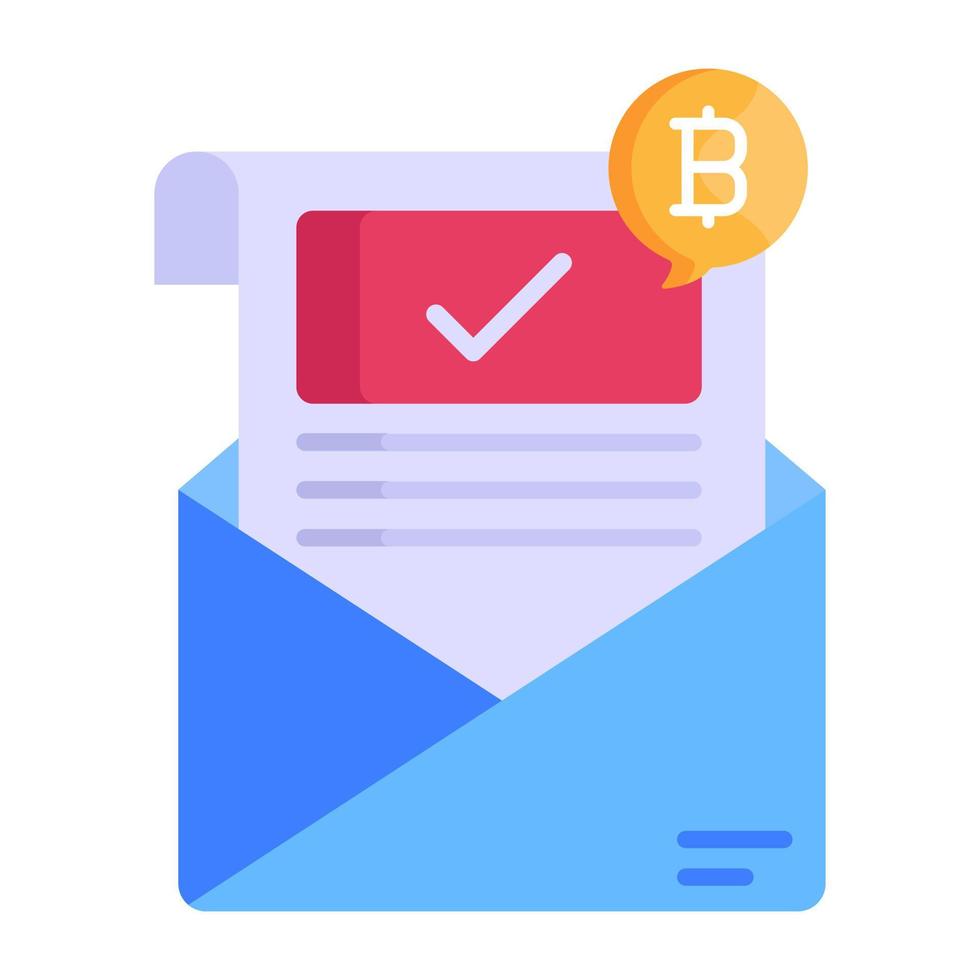 A trendy flat style icon of crypto mail vector