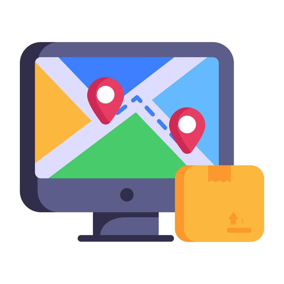 Flat trendy icon of tracking parcel vector