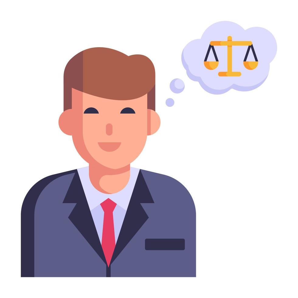 A well-designed flat icon of lawyer, legal services vector
