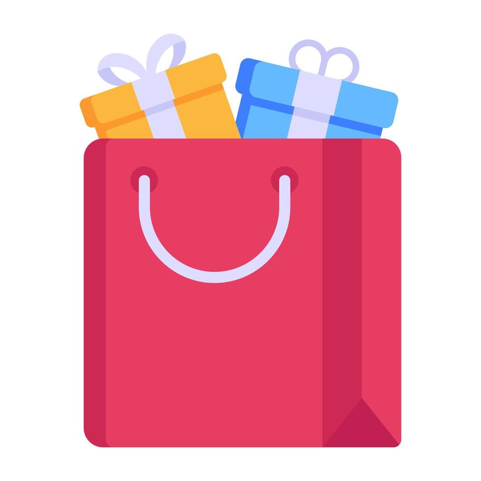 Gifts bag icon with editable design vector