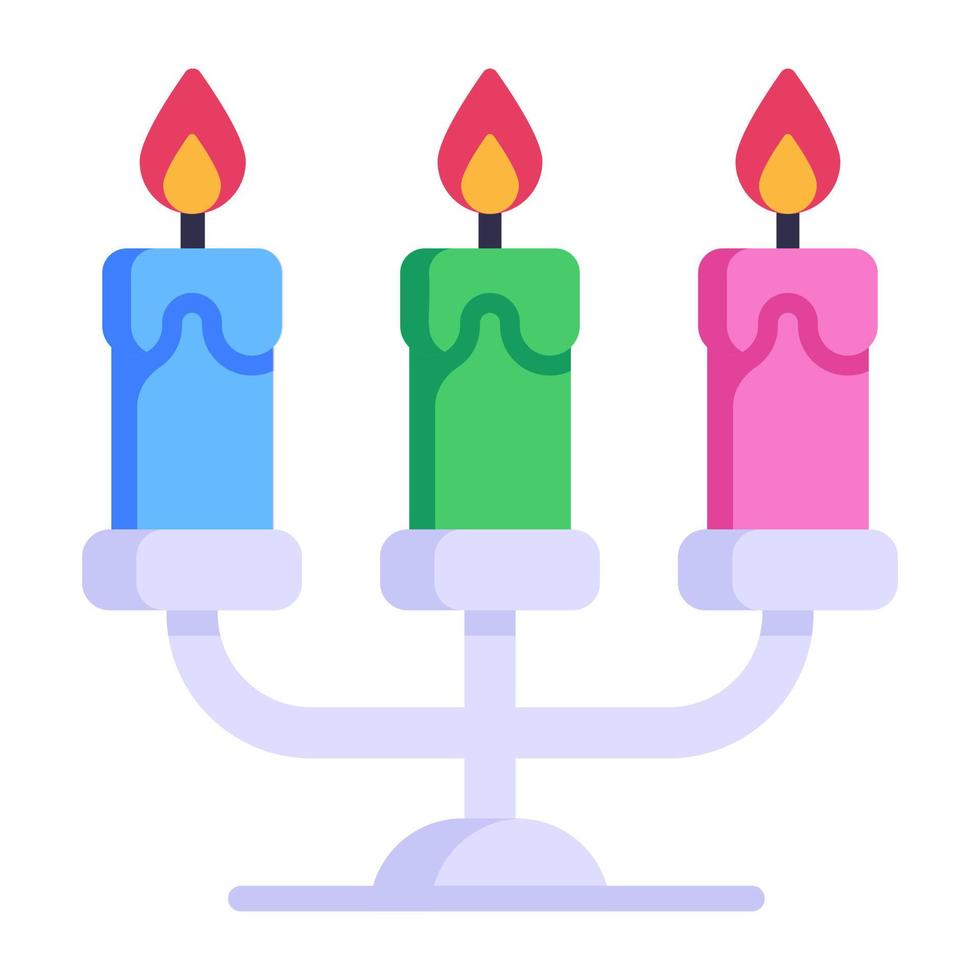 A beautiful candle stand flat icon vector