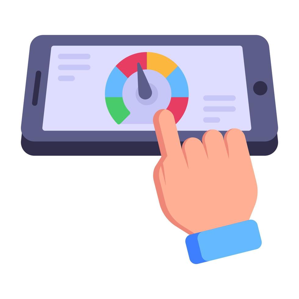 Mobile performance flat icon is up for premium use vector