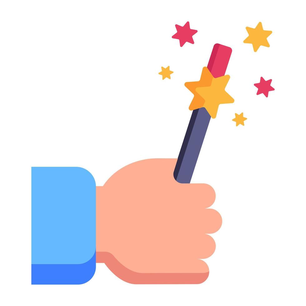 Flat magic wand icon design vector
