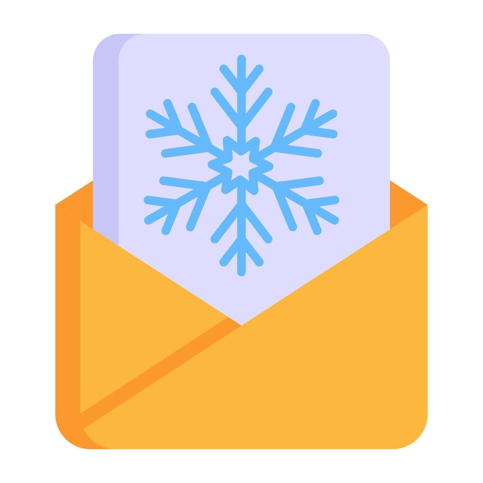 A christmas letter inside envelope flat icon vector