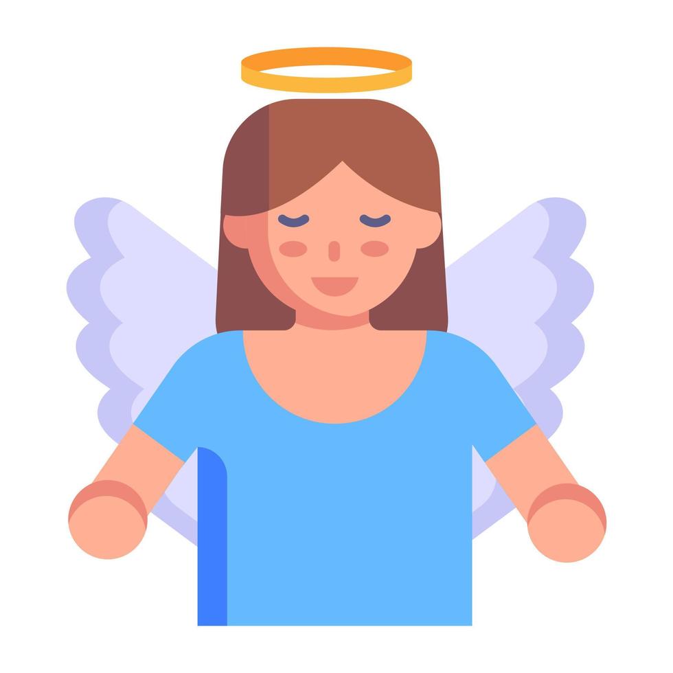 A beautiful fairy angel flat icon vector