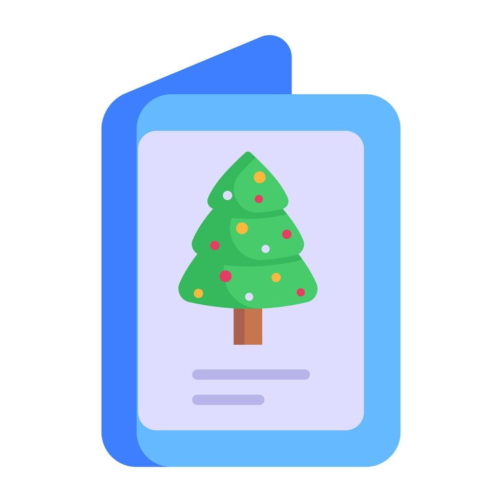 An icon of christmas card flat design vector