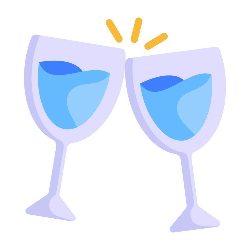 verter vino en un vaso, icono plano vector