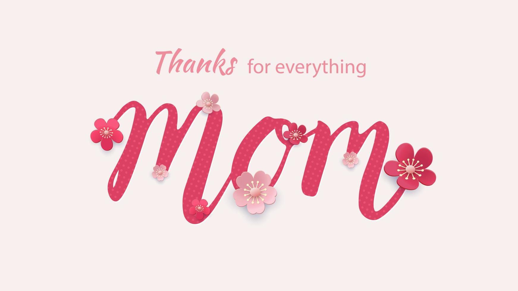 Mother s day greeting card with beautiful blossom flowers. Happy Mother s Day. vector