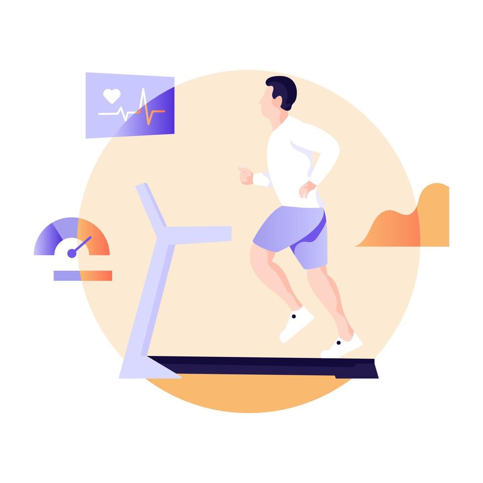 Download premium flat illustration of fitness monitoring vector