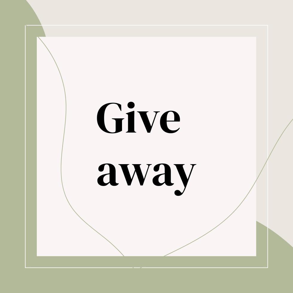 Giveaway banner. Post template. Win a prize giveaway. Vector design illustration