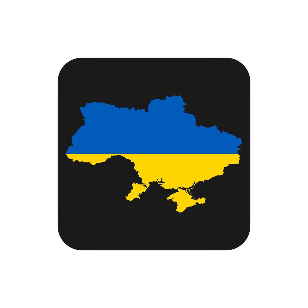 Ukraine map silhouette with flag on black background vector