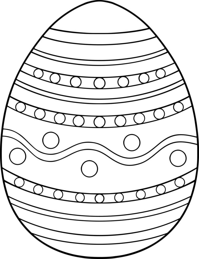 Patterned Easter Egg Coloring Page vector