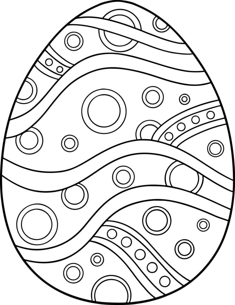 Patterned Easter Egg Coloring Page vector