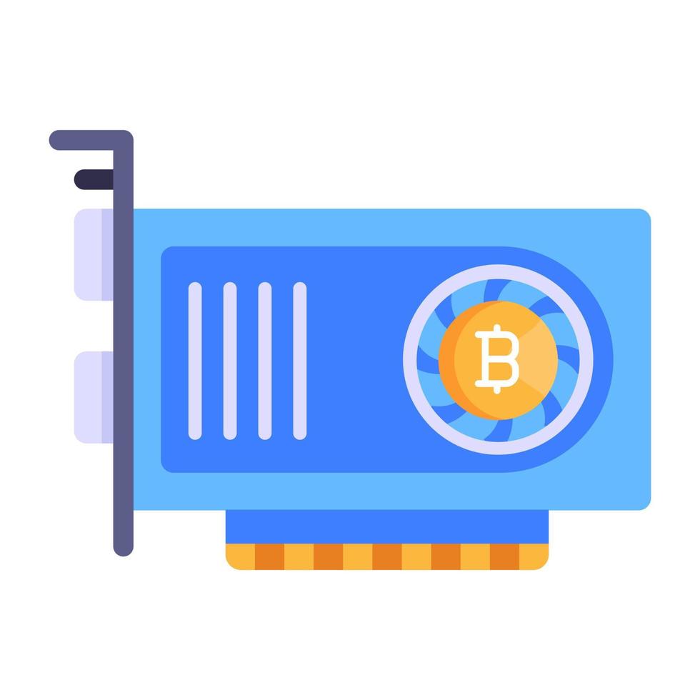 A gpu mining card flat icon design vector